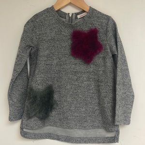 NWOT Kidichic Top for girls size 6 beautiful faux fur details